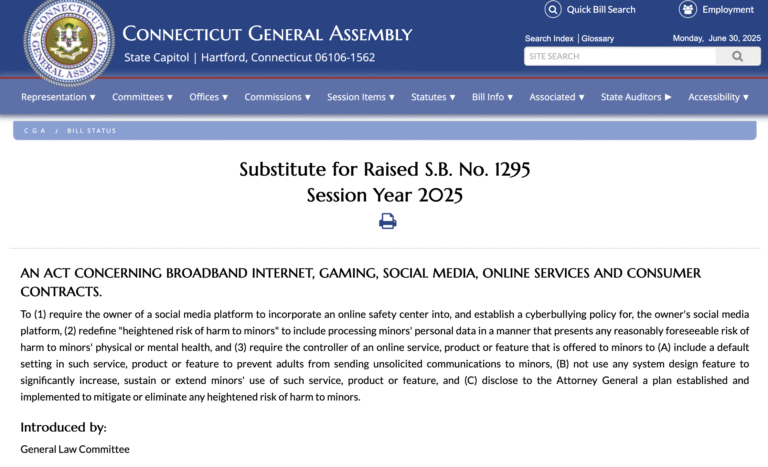 Connecticut’s SB 1295: Strengthening Privacy in the Age of AI and Digital Services